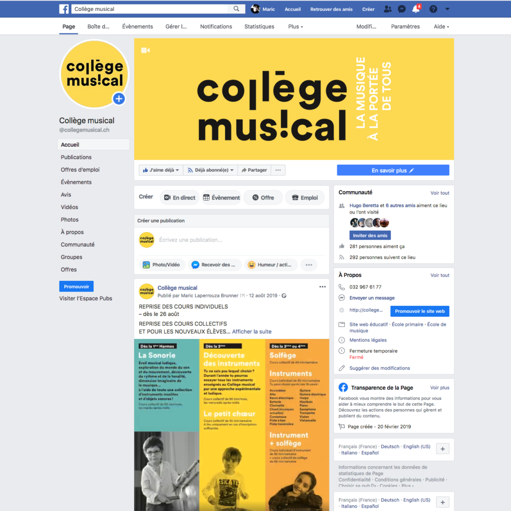 facebook collège msucial
